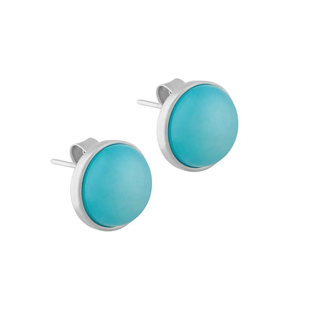 Серьги пусеты Possebon Pearl Blue Sky Agate A1992.21 BL/S