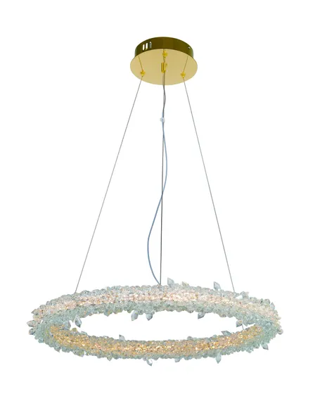 Люстра подвесная светодиодная NewRgy 2837E/50W GOLD+CLEAR, 50 Вт, золотая и прозрачная