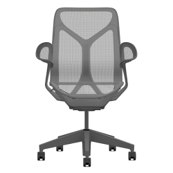 Кресло Herman Miller Cosm, средняя спинка, цвет Carbon, подлокотники «лепестки» (Leaf)
