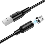 Кабель Borofone BX41 USB-microUSB 2.4A 1м магнитный PVC Black