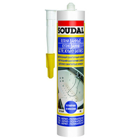Герметик силикон Soudal санитарный белый 300 мл