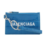 Balenciaga Cow Leather Wallet, Card Holder Unisex Blue