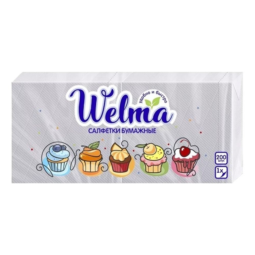 Welma Салфетки бумажные 200шт 1х