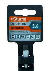 Отвертка плоский шлиц SL6х38мм, CrV, магнитный наконечник Sturm! — фото 3