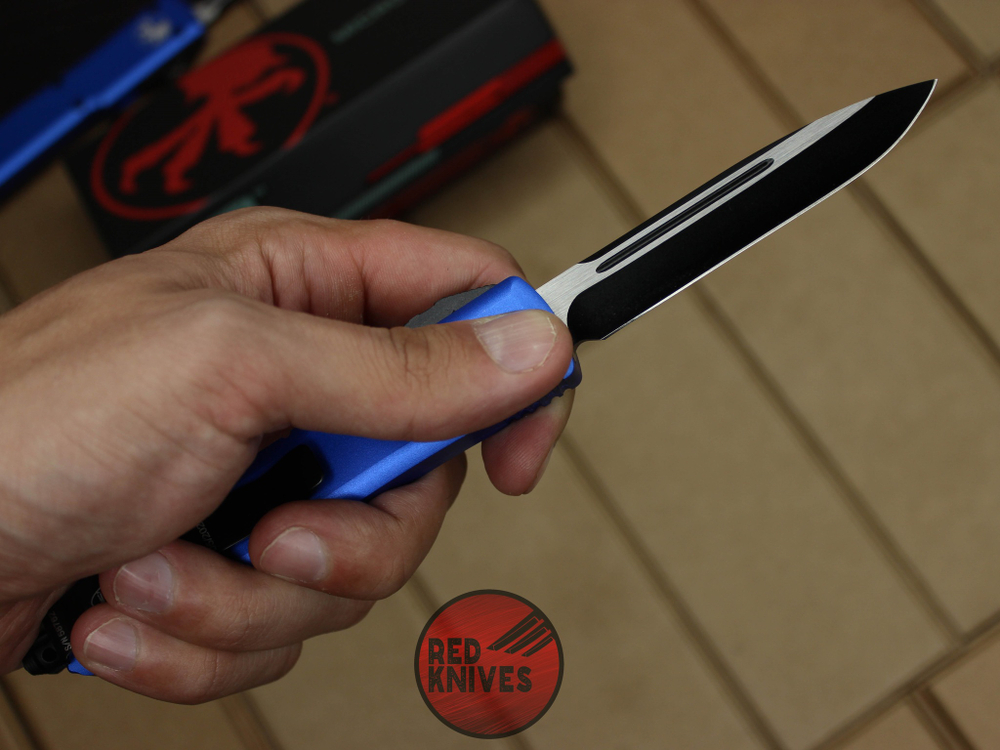 Нож Microtech Ultratech S/E - синяя рукоять, стандартный черный клинок + запчасти RK-376