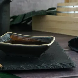 Соусник 30 мл 9,7*6,7*2,9 см прямоуг. фарфор Dark Matt Panasia P.L. Proff Cuisine [1]