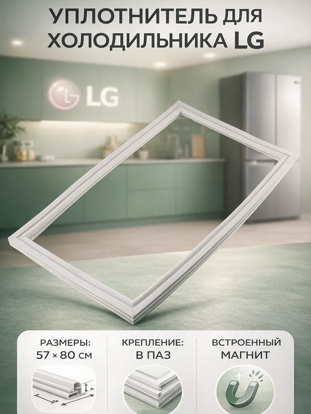 Уплотнитель холодильника LG ADX74090402, 4987JT2001Q (57*80 см)
