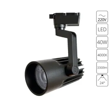Трековый однофазный светодиодный светильник 40W 4000K A1640PL-1BK черный Wales Arte Lamp