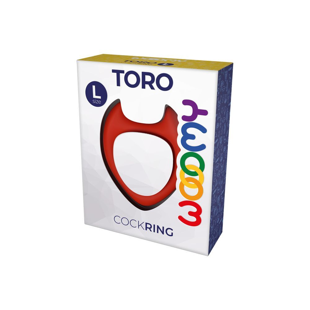 Красное эрекционное кольцо Toro L (Цвет: красный)