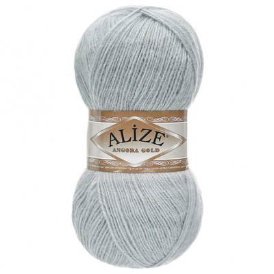 Пряжа Alize (Ализе) Angora Gold / уп.5 мот. по 100 г, 550м, 021 светло-серый A