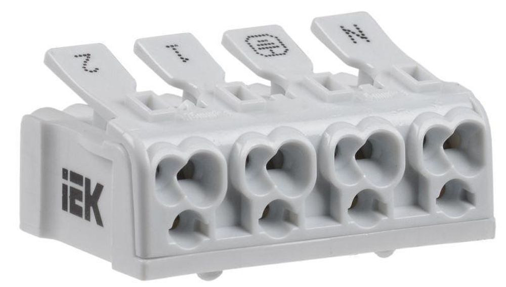 Клемма пружинная соединительная КСПн4-2L+N+PE IEK UKZ-B06-4P-F1-E0-10