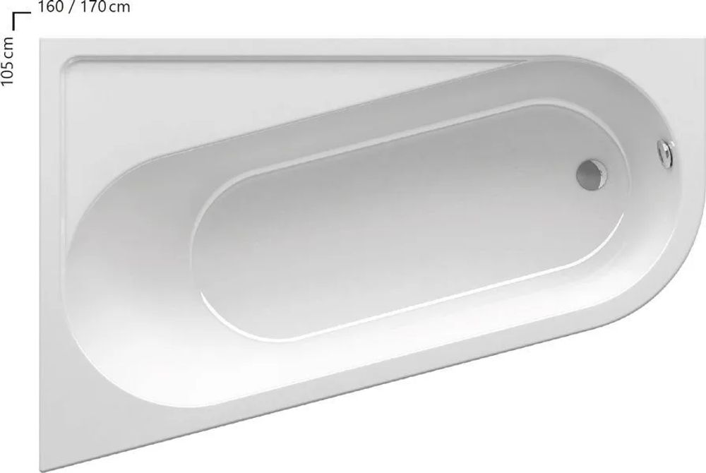 Ванна акриловая Ravak CHROME 160x105 левая CA51000000