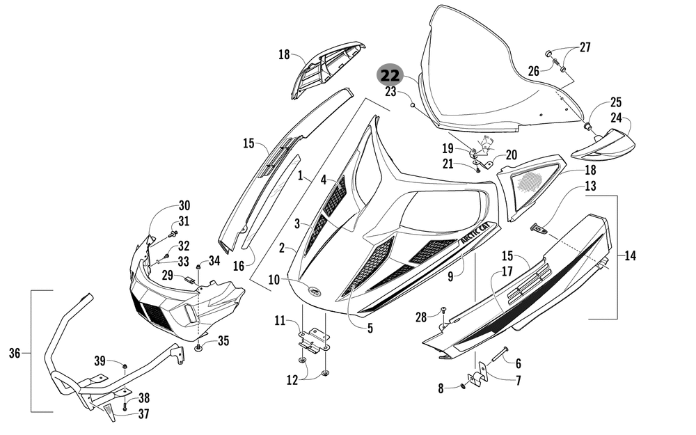 Высокое Ветровое Стекло Для Arctic Cat BearCat