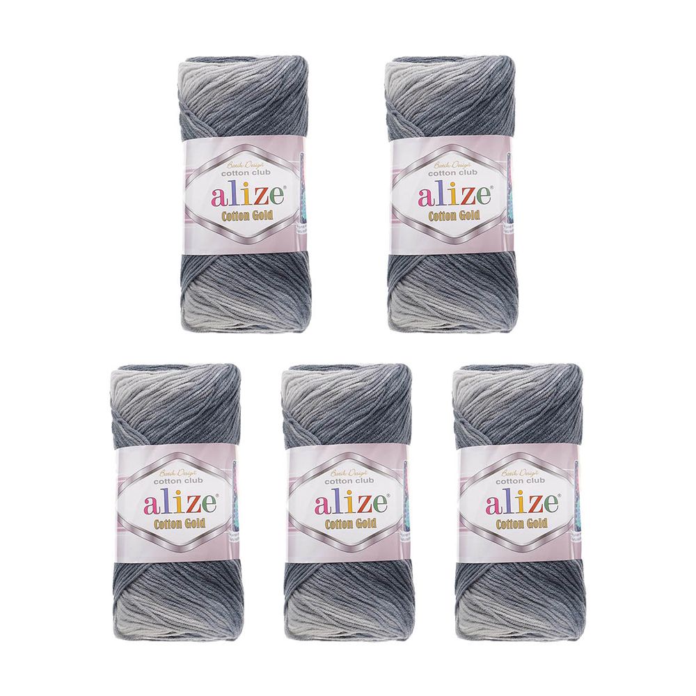 Пряжа Alize (Ализе) Cotton Gold Batik / уп.5 мот. по 100г, 330м, 2905 секционный