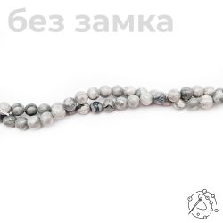 Нить бусин яшма серебряная 8 мм