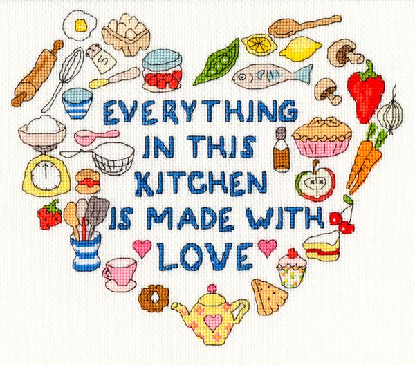 Набор для вышивания нитками Bothy Threads, Heart of the Kitchen (Сердце кухни), 25х22 см