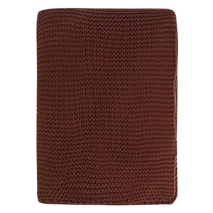 Плед из хлопка жемчужной вязки коричневого цвета из коллекции essential, 130x180 см