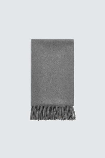 ZARA ШАРФ С БАХРОМОЙ, СЕРЫЙ