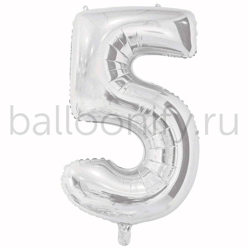 Шар ЦИФРА 5 Silver 26" 66 см