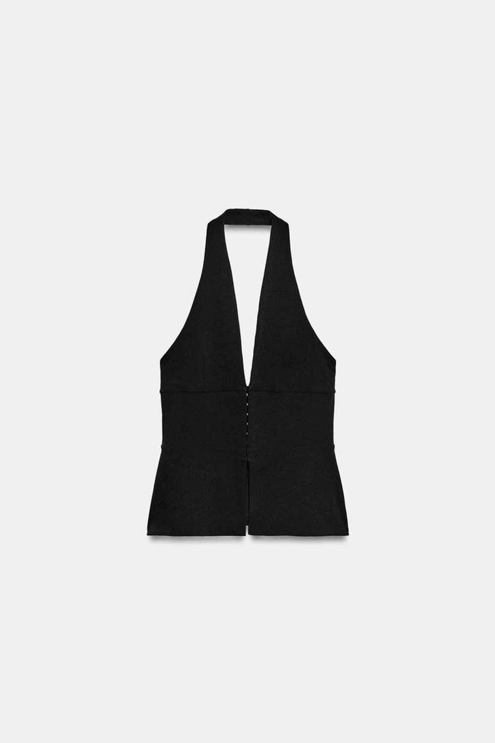 ZARA ЭЛАСТИЧНЫЙ ТОП ХАЛТЕР, ЧЕРНЫЙ