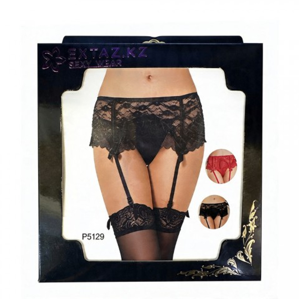 Кружевной пояс для чулок Black Sexy Lace, M-L