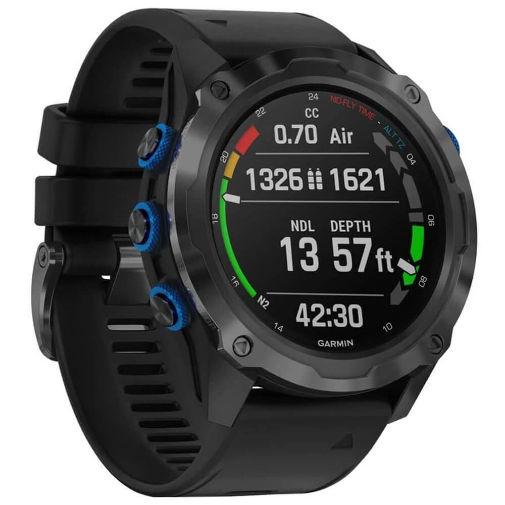 Умные часы Garmin Descent MK2I титановые с DLC-покрытием и черным ремешком 010-02132-11