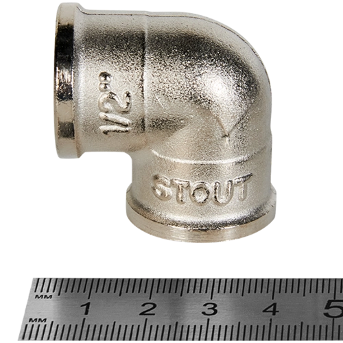 STOUT Угольник ВВ никелированный 1/2*