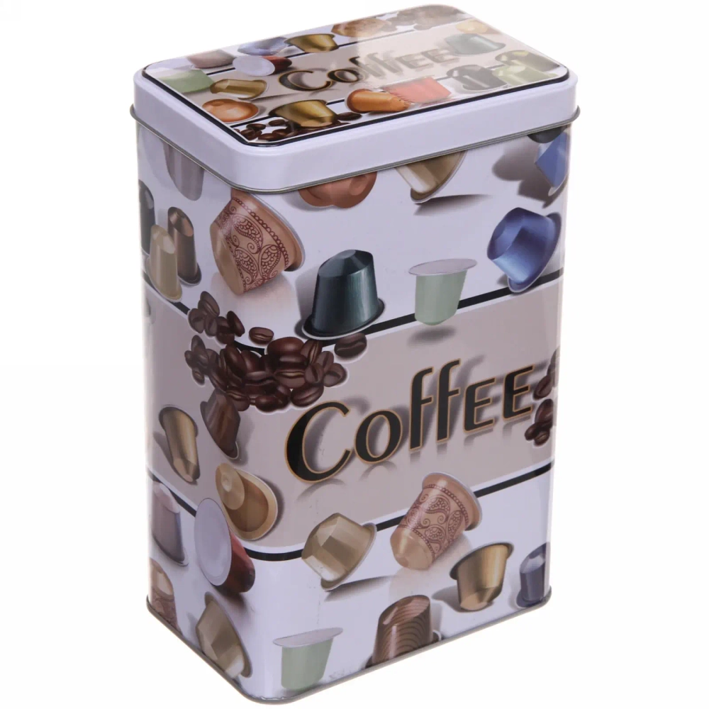 Банка для продуктов металлическая «Coffee» 1700мл узкая