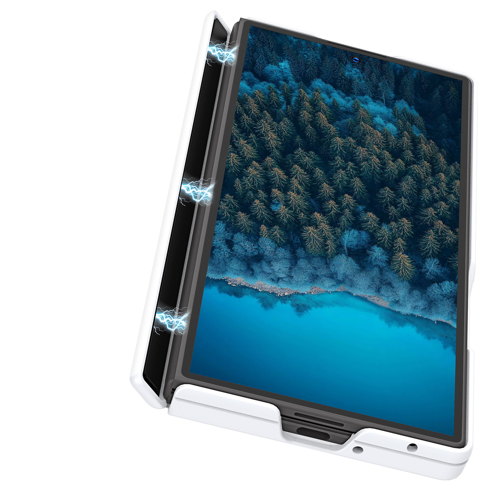 Усиленный чехол белого цвета с MagSafe для Samsung Galaxy Z Fold 8 Ultra, серия Expn Series Magnetic от Dux Ducis