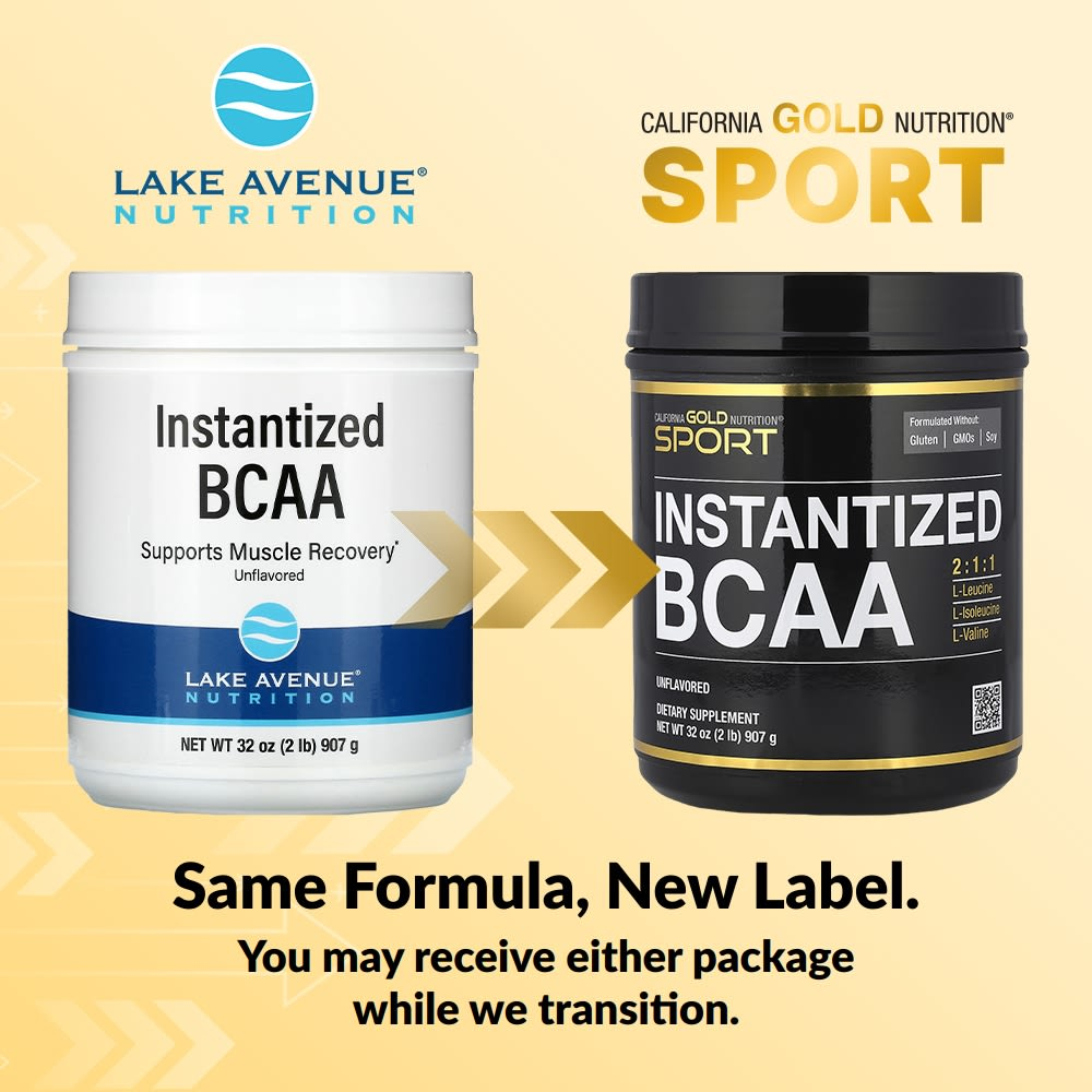 California Gold Nutrition, быстрорастворимый порошок BCAA с L-лейцином, L-изолейцином и L-валином, без ароматизаторов, 907 г (2 фунта)