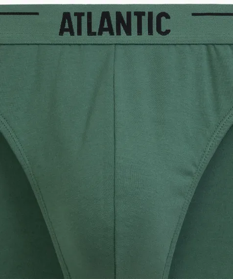 Мужские трусы (3шт) слипы спорт Atlantic 3MP-094, хлопок, светлый деним + индиго + темно-зеленый