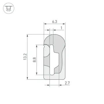 Профиль гибкий для контурной подсветки 1м 040826 белый WPH-FLEX-0613-SIDE-S8-10m WHITE Arlight