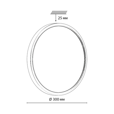 7661/24L MITRA LED SN 090 Светильник пластик/белый LED 24Вт 3000/4000K D300 IP40 OMEGA WHITE