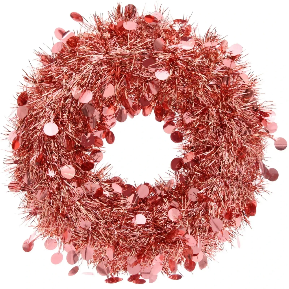 Венок декоративный TINSEL «Изящный блеск» 38 см, Медный