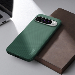 Чехол зеленого цвета (Dark Green) от Nillkin c поддержкой зарядки MagSafe для Google Pixel 9 и 9 Pro, серия Super Frosted Shield Pro Magnetic Case