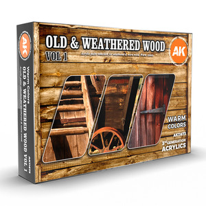 Набор акриловых красок AK Interactive Old & Weathered Wood vol.1 Set