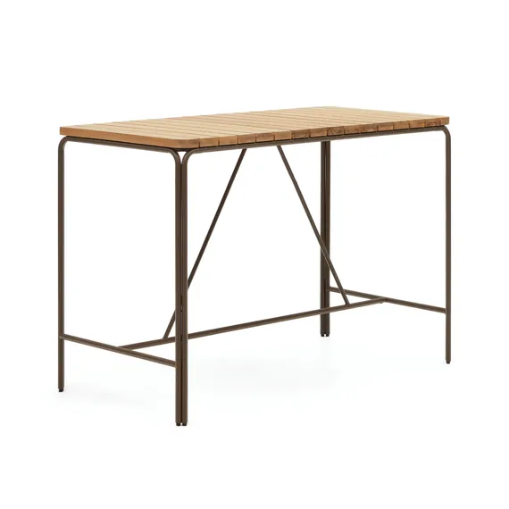 Барный стол Salguer 140x70х96 см, массив акации, коричневая сталь