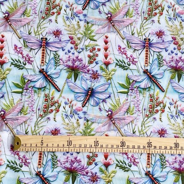 РАДУЖНЫЕ СТРЕКОЗЫ, 100% хлопок Handmade Fabrics 2