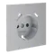 Накладка для розетки с заземлением и защитными шторками, с USB A+C Voltum S70 Серый VLS001016