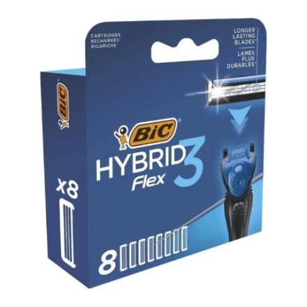BIC 3 FLEX HYBRID кассеты, 3 лезвия (8 шт.)