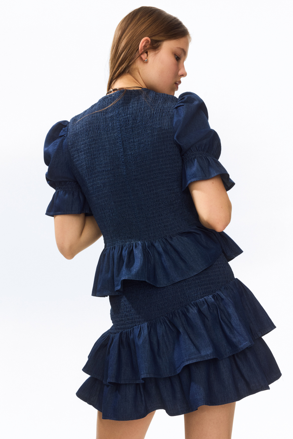 Джинсовая блузка со сборками - H&M