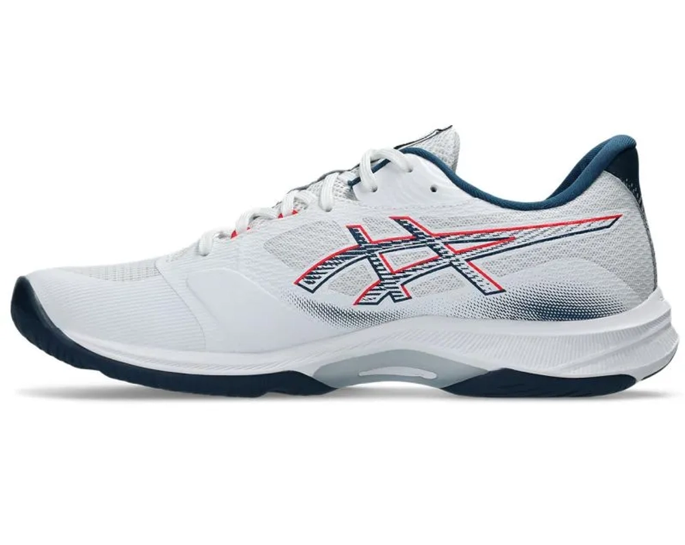 Мужские кроссовки для сквоша/бадминтона Asics Netburner Ballistic FF 4 - white/mako blue