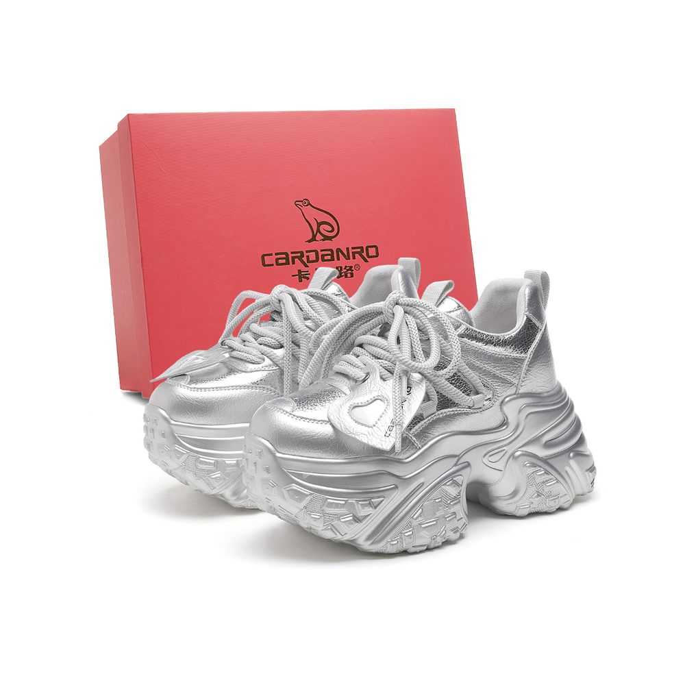 Cardanro Small Sized Sky Vegetables Hong Kong Style Individual Chunky Sneakers серебристый