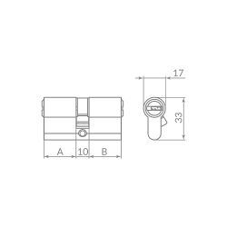 Цилиндровый механизм PUNTO Z300/90 mm (30+10+50) CP хром 5 кл. /57483/