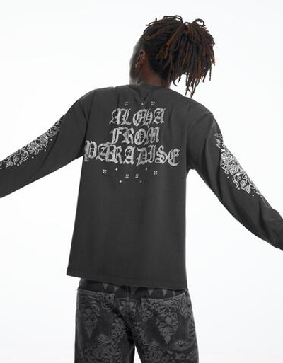 Женский лонгслив с эффектом потертости ARIES X BERSHKA - BERSHKA
