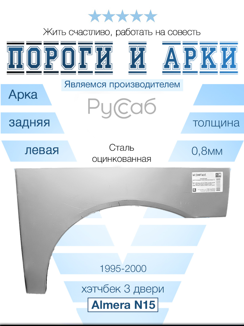 Арка левая Nissan Almera N15 3door 1995-2000 хэтчбек