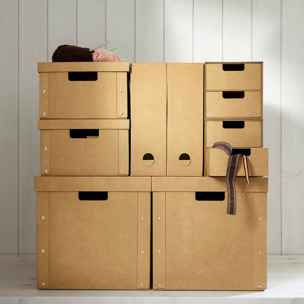 IKEA GÄRDESGÅRD  (ИКЕА ГЭРДЕСГОРД)  -  Коробка с крышкой - натуральный 32х35х31 см