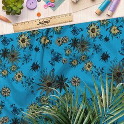 Ткань мембрана дикие цветы горчичного оттенка