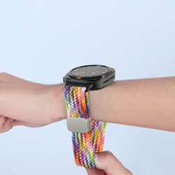 Эластичный разноцветный ремешок (New Rainbow) от Dux Ducis для смарт часов Samsung Watch Ultra 47MM, серия Strap (Mixture Pro Series)