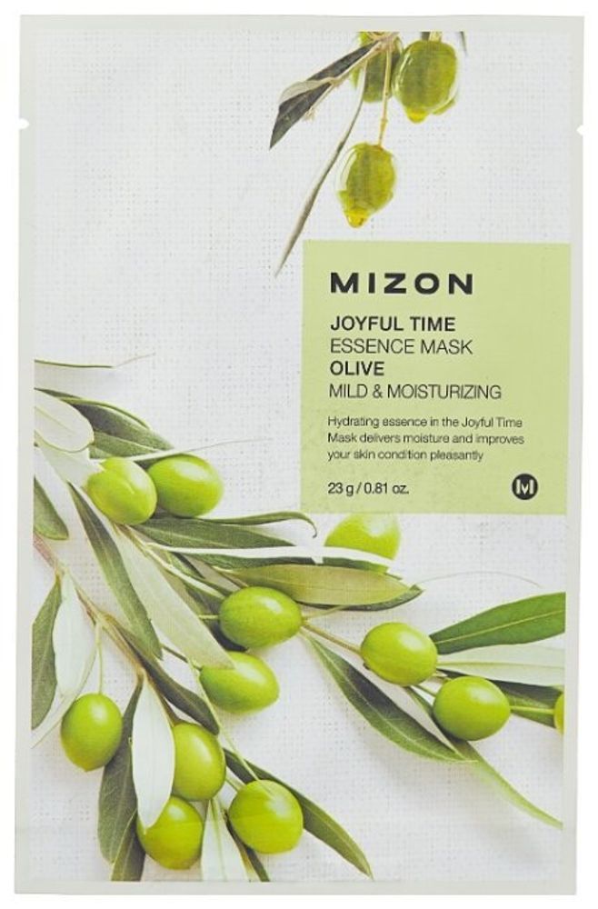 Mizon Joyful Time Essence Mask Olive тканевая маска с экстрактом плодов оливы 23 мл